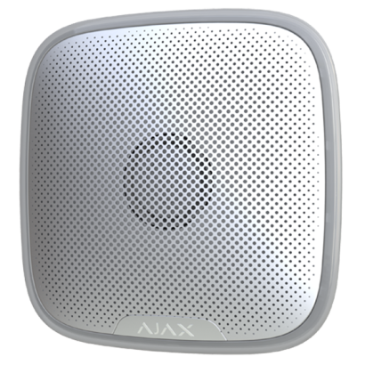 Sirena de exterior wireless cu LED AJAX StreetSiren WH, 113 dB, RF 1500 m, IP54