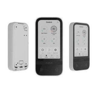Tastatura tactila wireless AJAX KeyPad TouchScreen WH, Bluetooth, 200 utilizatori - 13.56 MHz, Bluetooth, 200 utilizatori
